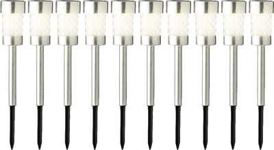 Tuinlampen Set Solar Zilver RVS 10 Stuks