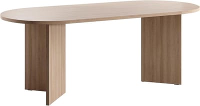 Ovale Eettafel - Eetkamertafel - Gezellig Tafelen - Gemaakt in Europa - 204x90cm - Eiken Lindberg