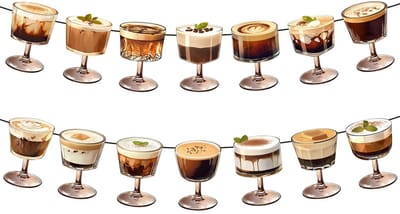 Allecto - Espresso Martini Banner - 2 Stuks - Feestdecoratie en Bachelorette Party - Partyaccessoire - Versiering - Cocktailthema - Geschikt voor F...