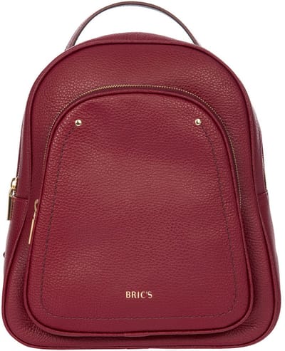 BRIC'S Leren vrijetijdsrugzak rugzak Gondola Peonia Backpack Rubino wijnrood
