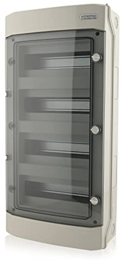 Waterdichte verdeelkast voor buiten - IP65, 4 Rijen, 48 Modules, Grijs