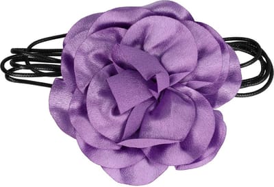Haarsoires Haarband Bloem - Veter - Striklint - Lila Paars - Haaraccessoire met Bloemen - Bloemenaccessoire voor Dames & Meisjes