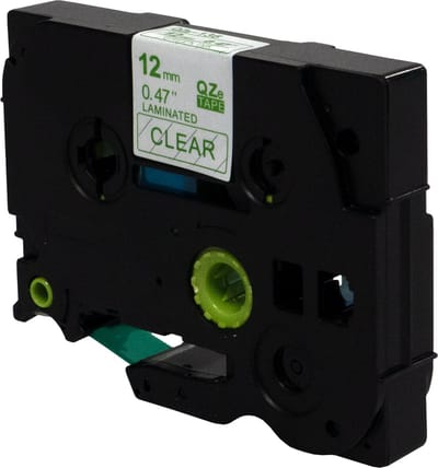 DULA Brother Compatible label tape- Tze-136 - 1 cassette - Brother P-Touch - Groen op transparant - 12mm x 8m