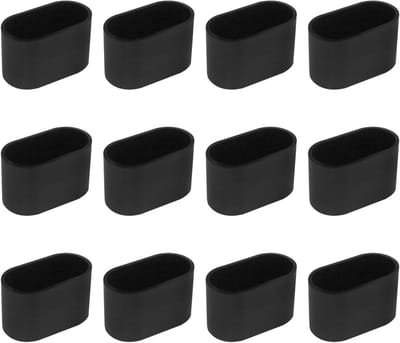 Ovale Stoelpootdoppen Zwart Rubber - Beschermdop voor Vloer en Meubelpoten