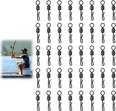 40 Stuks Vis Swivels en Clips, Snaps voor Karpervissen, Snelwissel Verbindingen voor Effectief Vissen