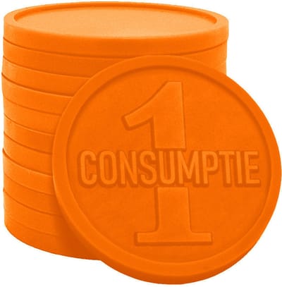 CombiCraft reliëfmunten met 1-consumptie 38mm oranje - 250 stuks