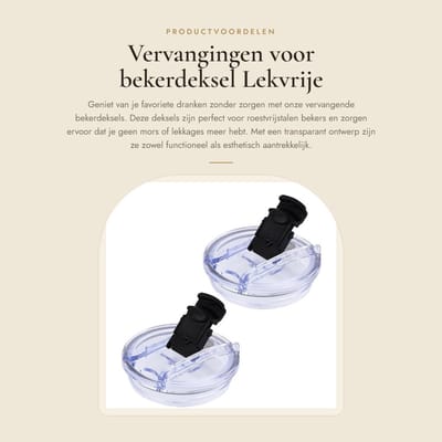 Dailygoods- Bekerdeksel Vervangingen - 2 Stuks - 40 oz - Transparant - Morsbestendig - Duurzaam Kunststof - Tumblerdeksel