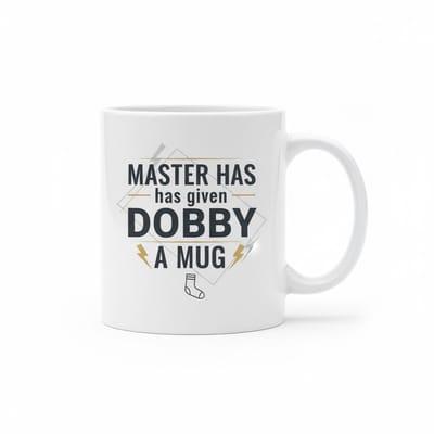 Grappige Fantasy Tekst Mok 330 ml – “Master Has Given Dobby a Mug” – Keramische Koffie- en Theemok voor Fantasy Fans