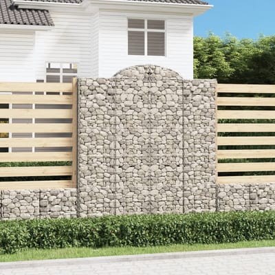 vidaXL - Schanskorven - 8 - st - gewelfd - 200x50x220/240 - cm - ijzer