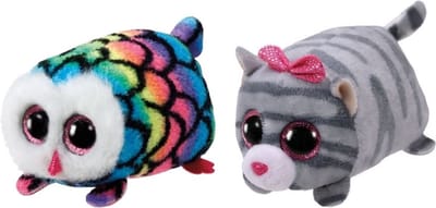 Ty - Knuffel - Teeny Ty's - Hootie Owl & Cassie Mouse