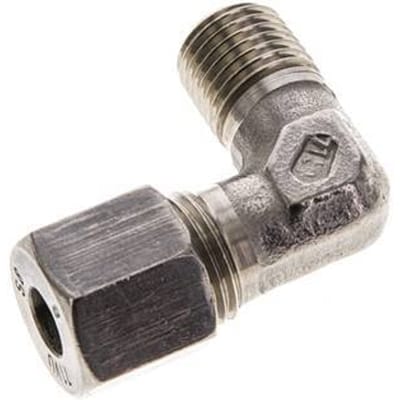 8S & M14x1.5 (con) RVS L-Vorm Snijringkoppeling Buitendraad 630bar ISO 8434-1