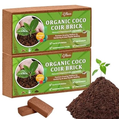 Biologische Kokos Bakstenen voor Tuin - Natuurlijke Gecomprimeerde Kokossteen 16L Substraat