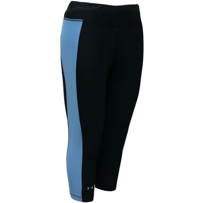 Under Armour HeatGear Stretch Taille Zwart Blauw Dames Capri Legging 1309652 008