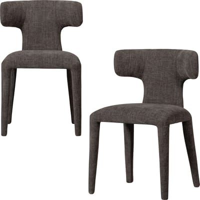 WOOOD Permit Eetkamerstoelen - Polyester - Espresso - Set van 2