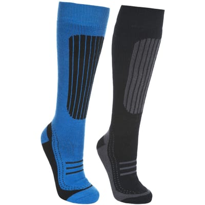 Trespass Heren Langdon II Skisokken (2 paren) (Zwart/Blauw)