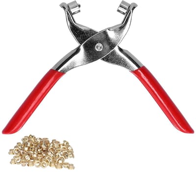 Oogjetang Set - Klinknagel Tang - Leer Ambachten - Comfort Grip - 100 Klinknagels - Rood
