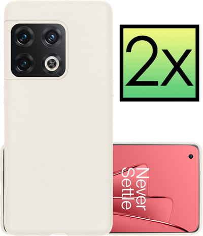 Hoesje - 2 Stuks - Geschikt voor OnePlus 10 Pro - Sterk & Shockproof - Case Siliconen - Back Cover - Telefoon Hoes - Wit