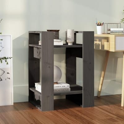 vidaXL - Boekenkast/kamerscherm - 41x35x57 - cm - massief - grenenhout - grijs
