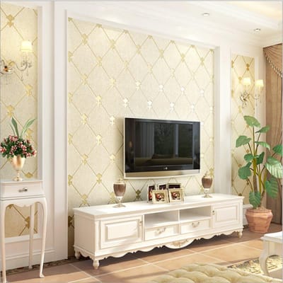 Luxe Beige 3D Imitatie Hertenleer Behang met Diamant Rooster Patroon - Voor Woonkamer en Slaapkamer