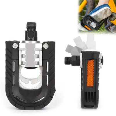 Allecto - Fietspedalen - MTB-pedalen - Antislip - Zwart - Aluminium en koolstofstaal - Veiligheid op de weg - Geschikt voor Unisex-Volwassene - Mod...