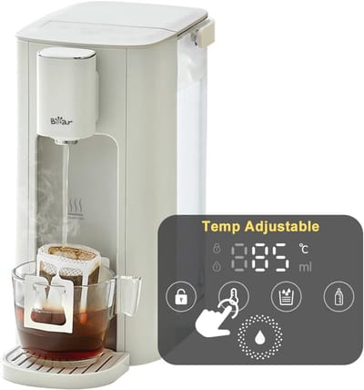 Warmwaterdispenser 3 liter met 6 temperatuurinstellingen en snelkookfunctie, energiezuinig en digitaal touchscreen