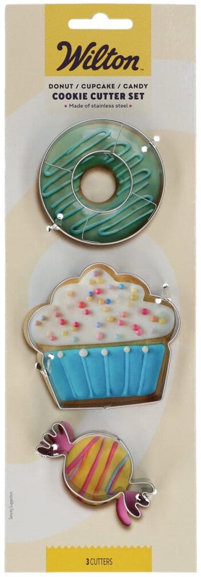 Wilton Koekjes Uitsteker - Donut, Cupcake, Snoep - Set/3 - Uitsteekvormpjes - Koekjes Vorm