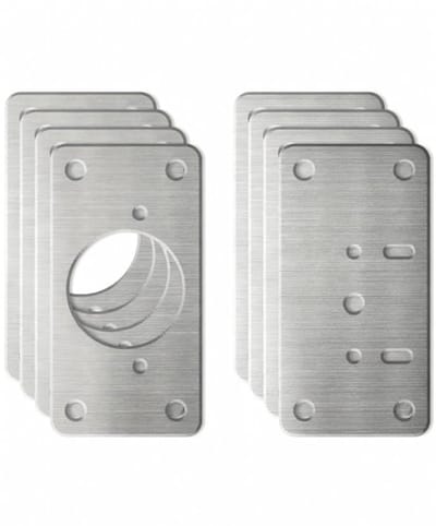 Reparatieset voor kastscharnieren, anti-losraakplaat, bevestigingsplaat voor scharnieren, hulpplaat, reparatie- en onderhoudsset voor kastdeurscharnieren – 4 sets (8 platen)