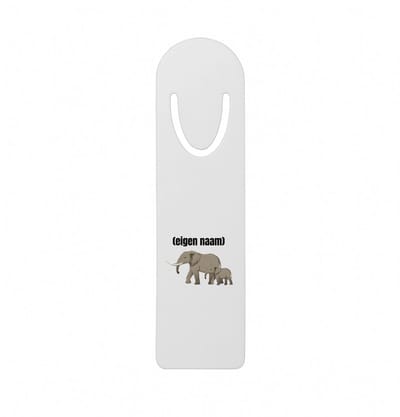 Hacebo® - olifant en kleine met eigen naam metalen boekenlegger - Olifant - dieren liefhebber - iemand die houdt van olifanten - verjaardag - cadeau - kado - geschenk Bladwijzer boekenleggers - 12.7 cm x 3.2cm