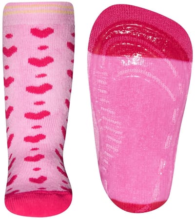 Ewers antislip sokken Hartjes licht roze rood