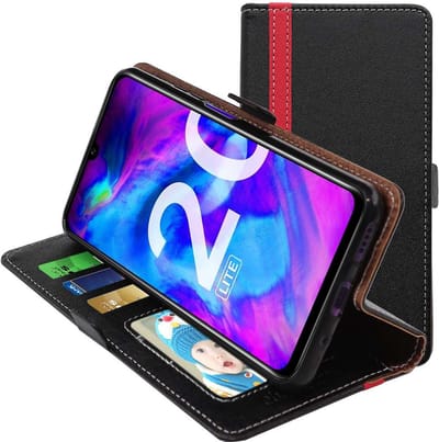 ebestStar - Hoes geschikt voor Honor 20 Lite, Wallet Etui, Book case hoesje, Zwart, Rood
