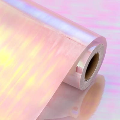 Iridescent Holografisch Inpakpapier Meisjesachtig Roze - 45x70 cm