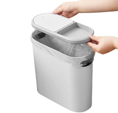 Keukenprullenbak - Afvalemmer - Hygiënisch Afval - Drukdeksel - 10 Liter