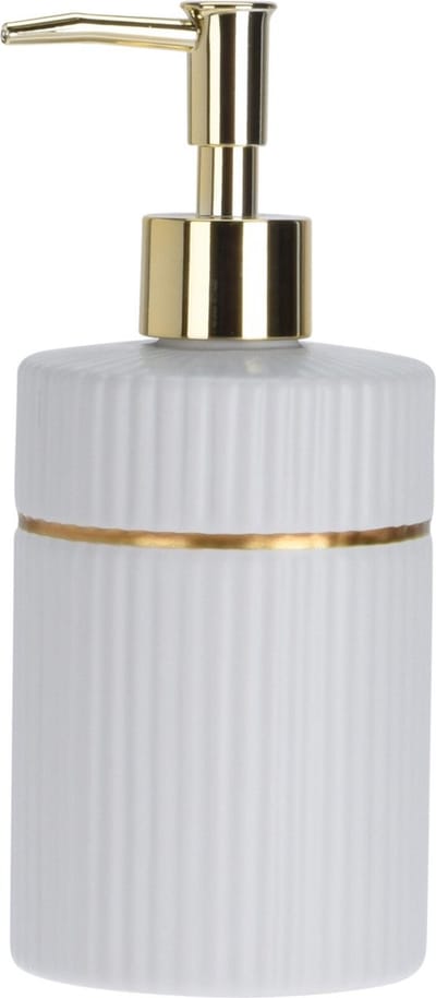 Items Zeeppompje/dispenser - 17 cm - keramiek - wit - 300 ml - navulbaar - toilet/badkamer/keuken