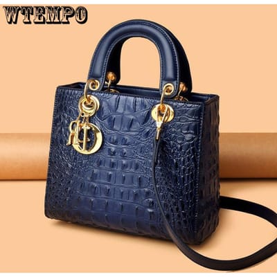 Dames Handtas Krokodil Effen Kleur Schoudertas Retro Dagelijks Casual Handtas Crossbody 22*11*19cm blauw