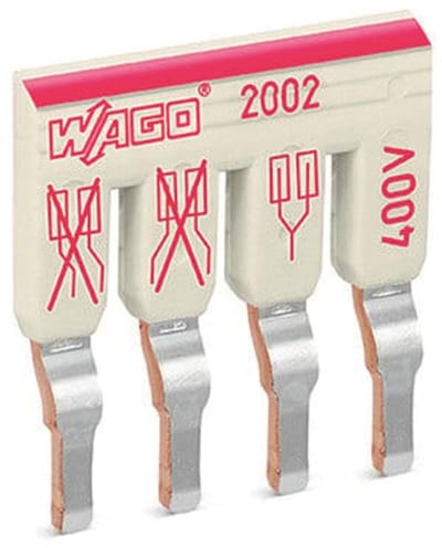 Wago Staggered jumper, 4-voudig, geïsoleerd, lichtgrijs