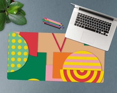 Coloray Bureau Onderlegger - Modern ontwerp Onderlegger Bureau - 90 cm x 45 cm - Veelkleurig Bureau Onderlegger - Bureau Onderlegger Groot - Bureau Onderlegger XXL - Computer Mat - Bureau Pad