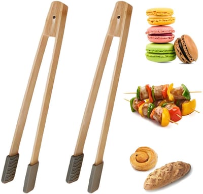 Dailygoods- Barbecue-tang 30,5 cm - Bamboe Keukentang - Antislip Kooktang - Vleestang - Herbruikbare Grilltang - Duurzaam en Hittebestendig