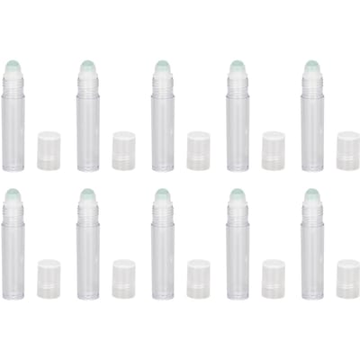 10 stuks 7ML Roll-on Flesje Plastic Reis Draagbaar Leeg Hervulbaar Parfume Essentiële Olie Roller white