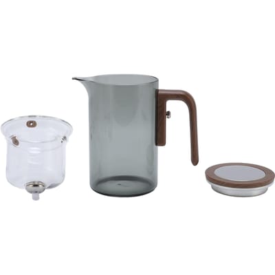 Magnetische Glazen Theepot Hoge Borosilicaatglas Water Scheiding Drukregeling Theepot met Houten L gray