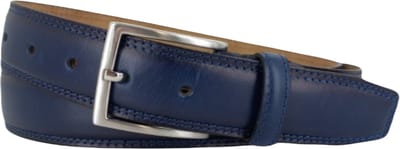 Zakelijke Leren Riem Heren/Dames | Kleur: navy | 3,5cm breed | Dubbele Stiknaad | Riemmaat: 95cm (totale lengte: 110cm) | 100% echt leer | Nikkelvrije gesp