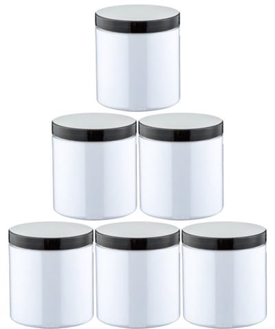 Scrubzout Perzik 300 gram - Pot met zwarte deksel - set van 6 stuks - Hydraterende Lichaamsscrub