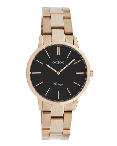 OOZOO Vintage series - rosé goudkleurige horloge met rosé goudkleurige roestvrijstalen armband - C20049 - Ø34