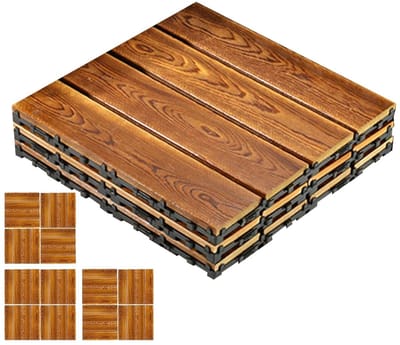 Terrastegels Hout - Buiten vloer - Tuin verfraaien - Antislip ontwerp - 30x30 cm - Houtkleur