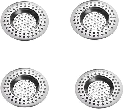 Afvoerzeef Set van 4 - Roestvrij Staal - Voor Spoelbak en Douche - Haarvanger en Snelle Afvoer