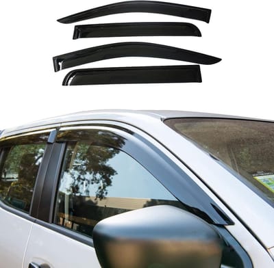 Winddeflector en regenbescherming voor Nissan Navara NP300 D23 2015-2022 Dubbele Cabine - Zwart, Rookkleurig, Windbescherming