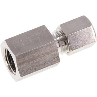 G 1/4'' x 6L RVS Rechte Knelfitting 315 Bar DIN 2353 - FL2S-FO-ST-014G-06-L