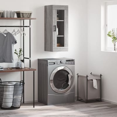 vidaXL - Wandkast - 34,5x34x90 - cm - grijs - sonoma - eikenkleurig