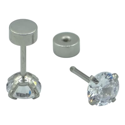 Luxe Dames Oorstekers – 5 mm Briljant geslepen CZ steen - Hypoallergeen premium staal