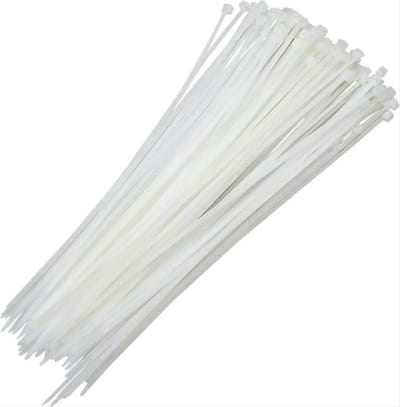 Jumada's - Kabelbinders - Tiewraps - 100 stuks - Kabelbinders - 200MM lang - Wit - Kabelbinders - Universeel - DIY - Bevestigingsmateriaal - Handige sluitingen - 3,6MM/200MM