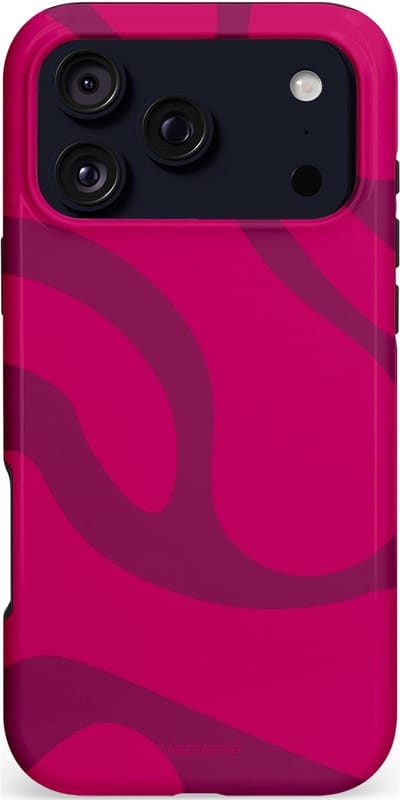 Casetastic hoesje geschikt voor Apple iPhone 17 Pro Max - MagSafe - Dubbellaagse bescherming - Violet Paarse Golven - Fashion Case - Roze
